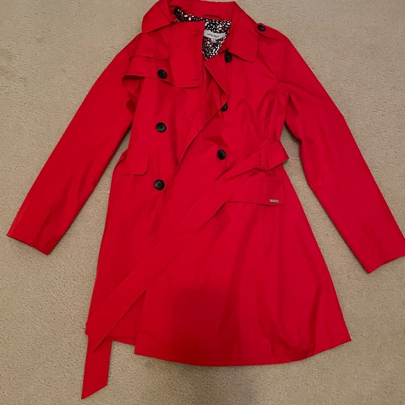 Red, Nine West raincoat. Never worn